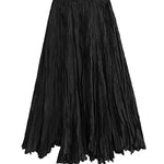 A-Line Irregular Clipping High-Waisted Pleated Solid Color Skirts
