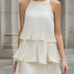 Sleeveless Layered Tiered Chiffon Mini Dress