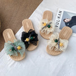 Bowknot Gauze Open Toe Split-Joint Slippers