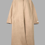 Long Sleeves Loose Solid Color Collarless Woolen Coat