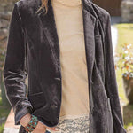 Gold velvet solid color fashion casual suit jacket