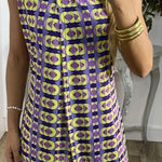 Retro Print Casual Split Top Two-Piece Set