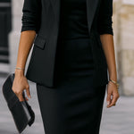 Tailored Blazer And Sleeveless Sheath Dress Two-Piece Set