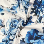 A-Line High Waisted Contrast Color Flower Print Pleated Halter-Neck Maxi Dresses
