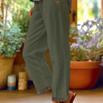 Wren – Relaxed fit cropped trousers with contrasting details