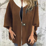 Fashionable Casual Stand Collar Zippered Loose Jacket