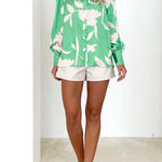 Fashionable and personalized casual lantern sleeve shirt