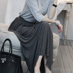 Casual Solid Color Elasticity Waist Pleated Skirts