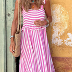 What A Dream Striped Smocked Maxi Dress