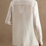 Long Sleeves Applique Split-Joint Lapel Blouses&Shirts Tops