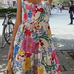 Summer casual floral print dress