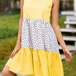 Polka dot mosaic large swing dress