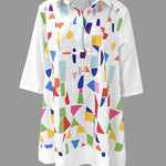 A-Line Half Sleeves Contrast Color Stand Collar Mini Dresses
