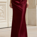 Asymmetric One-Shoulder Satin Maxi Dress