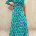 Iconic Crush Floral Half Sleeve Elastic Maxi Dress