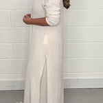 Slit Long Top Trousers Set