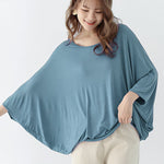 Vintage Loose Round-Neck Batwing Sleeves Shirts