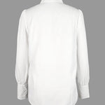 Long Sleeves Loose Solid Color Split-Joint High-Neck Blouses