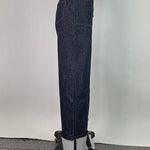 High Waisted Straight Leg Contrast Color Split-Joint Jean Pants Bottoms