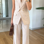 Fashion Lapel Vest & Pants Two-Piece Set