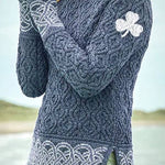 Women's Celtic Knotted Clover Creative Jacquard Turtleneck Sweater