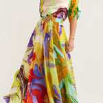 Silk Skirt and Skirt in Multi
