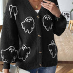 Stylish Loose Casual Cartoon Jacquard Jacket