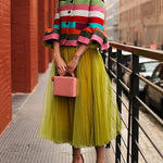 Flared Sleeves Multi-Colored Striped Lapel Jackets Outerwear