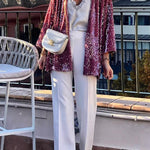 sequined cardigan jacket