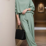 Loose Buttoned Pleated Solid Color Pants Trousers
