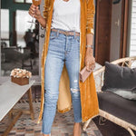 Cheering My Way Velvet Kimono Coat