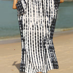 Loose Short Sleeves Printed Split-Side Sun Protection V-Neck Maxi Dresses