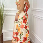MONET Blooming Rose Tie Back Cut-out Maxi Dress