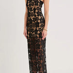 Feel Luxurious and Beautiful Crochet Flower Lace Maxi Dress