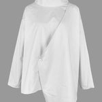 Long Sleeves Loose Solid Color High Neck T-Shirts Tops
