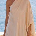 Batwing Sleeves Loose Solid Color Split-Joint One-Shoulder Maxi Dresses