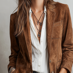 Retro Contrast Stitching Eco-friendly Suede Jacket