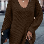 Solid Drop Shoulder Cotton Oversized Sweater