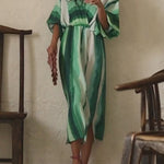 Ombre Sleeveless V-Neck Dress