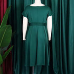 Bowknot Lace-Up Solid Color V-Neck Midi Dresses