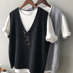 Simple 9 Colors V-Neck Loose Sleeveless Vest
