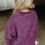 Solid Color Loose Round Neck Pullover Long Sleeve Top