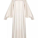 Batwing Sleeves Solid Color Split-Front Maxi Dresses