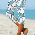 🔥Buy 3 Get 10% Off🔥Women's Hawaiian Turtle Print Resort Casual Leggings