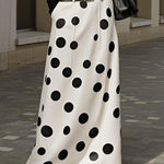 Loose Elasticity No Belt Pockets Polka-Dot Skirts Bottoms