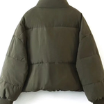 Stand Collar Zipper Pocket Thick Warm Cotton Jacket