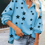 Women's V-neck Star Sweatshirt
