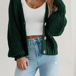 Women Open Front Button Down knit Fall Sweater Cardigan