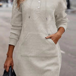 Hot selling casual fashion women's plaid mid-length hooded sweatshirt