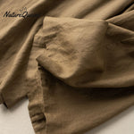 Dropping cotton and linen cropped wide-leg pants